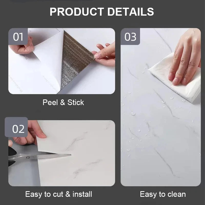 PVC Imitation Marble Floor Stickers Self-adhesive