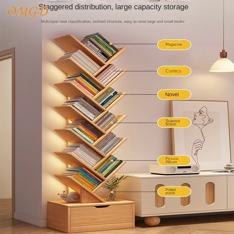 OMGD Simple Tree Small Bookcase