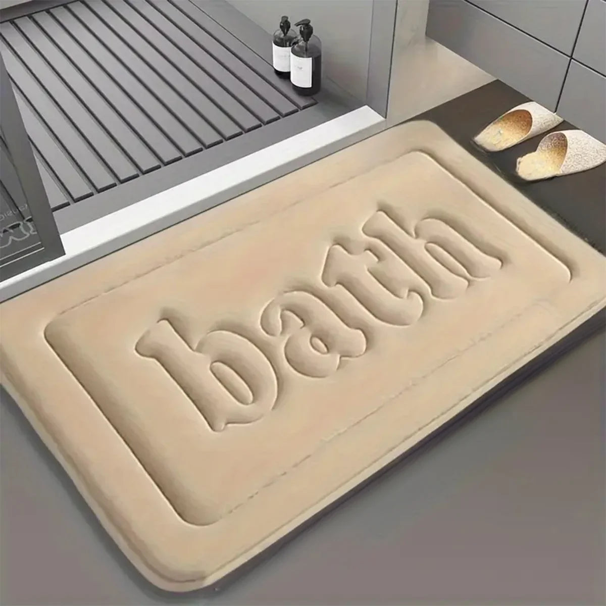 Bathroom anti slip floor water absorbing mat