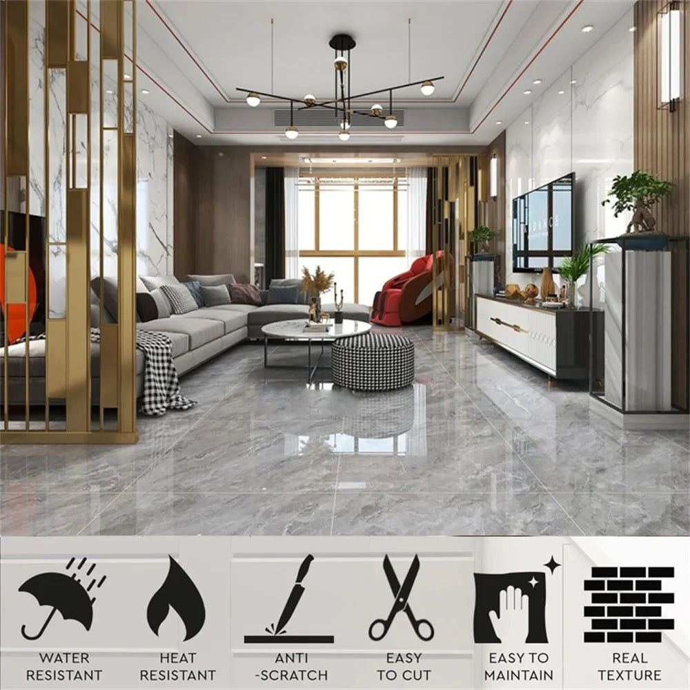 PVC Imitation Marble Floor Stickers Self-adhesive