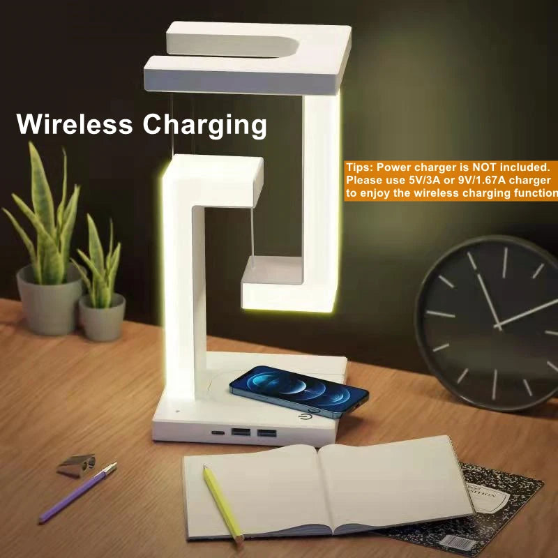 Novelty floating lamp wireless charger