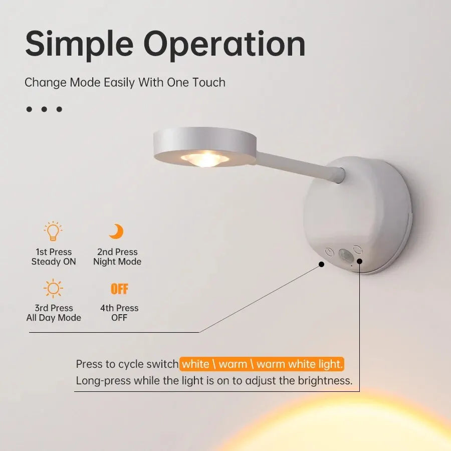 Night wall light with motion sensor