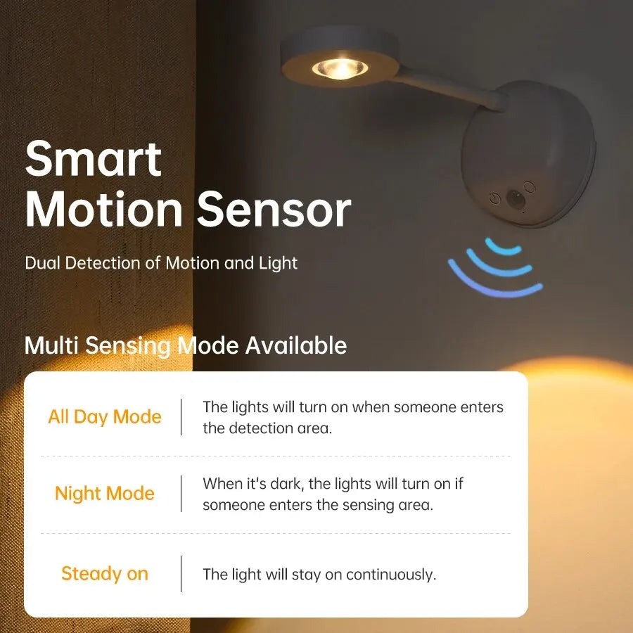 Night wall light with motion sensor